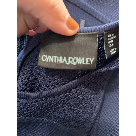 Cynthia Rowley  Crochet Detail Drop Waist Dress M Vacation Beach Resort Cruise - Picture 5 of 12